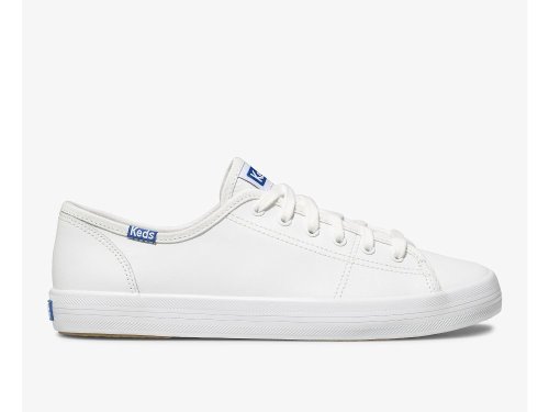 Keds Kickstart Leren Schoenen Leer Dames Wit Blauw | NL-78308